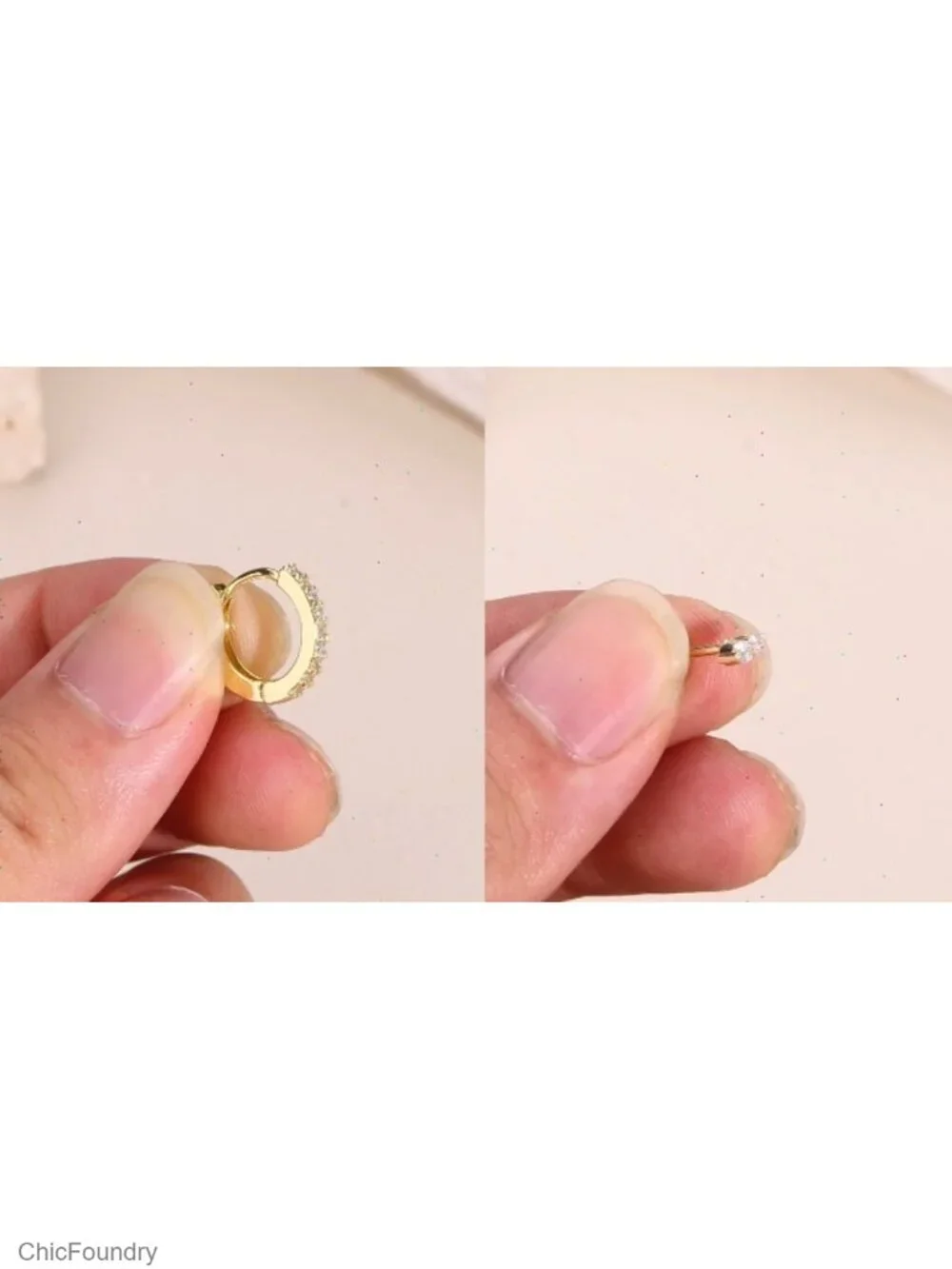 Gold Cartilage Earrings Women Hypoallergenic Surgical Steel Set